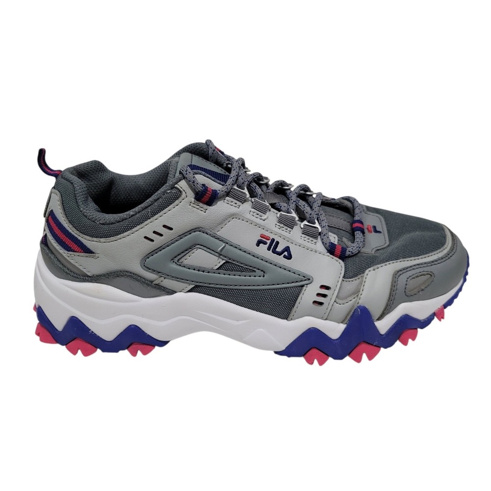 FILA Oakmont TR Womens 9.5 Grey Purple Pink Chunky Trail Sneakers 5JM00276-253